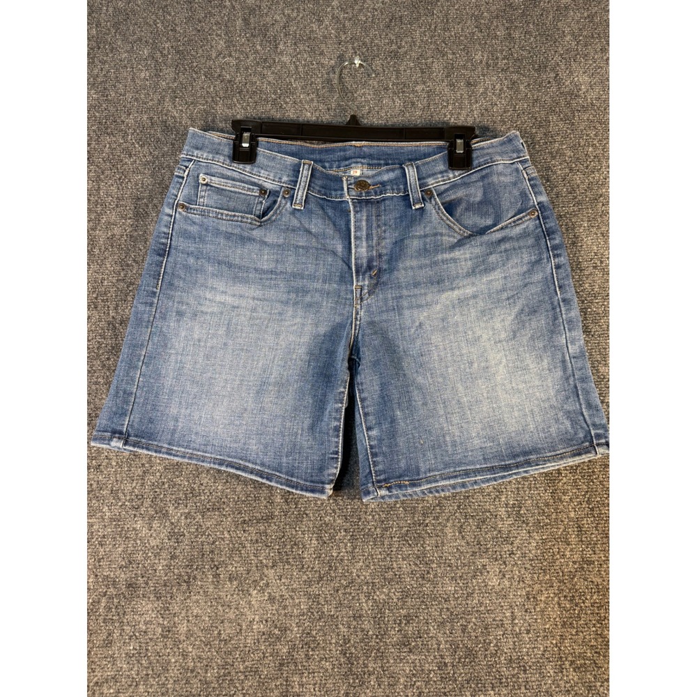 Levis Medium Wash Denim Shorts Womens 29 Mid Rise Stretch Blue